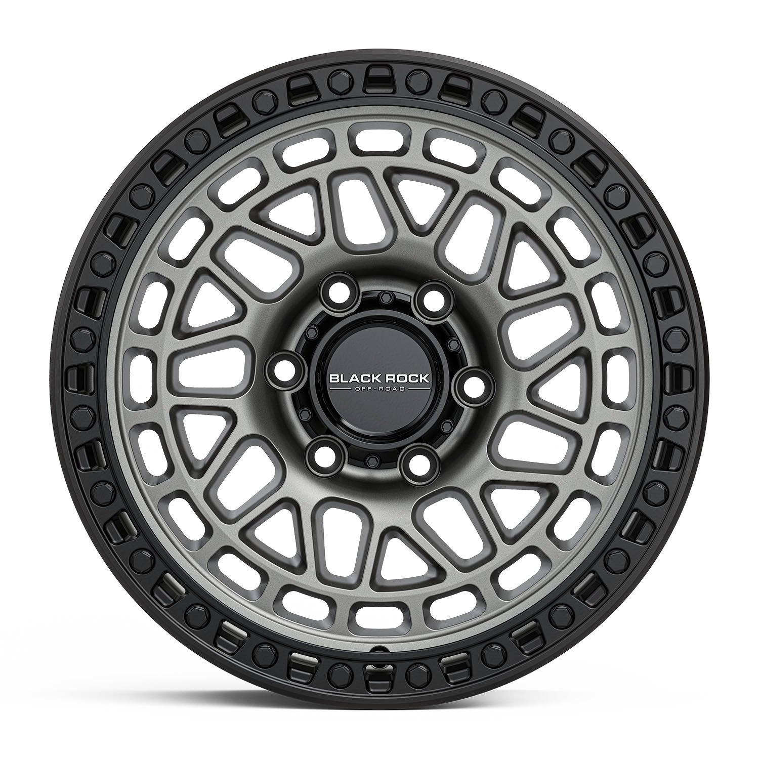 BLACK ROCK FURY GUNMETAL GREY BLACK RING 18X9 6X139.7 WHEEL - CNC Wheels