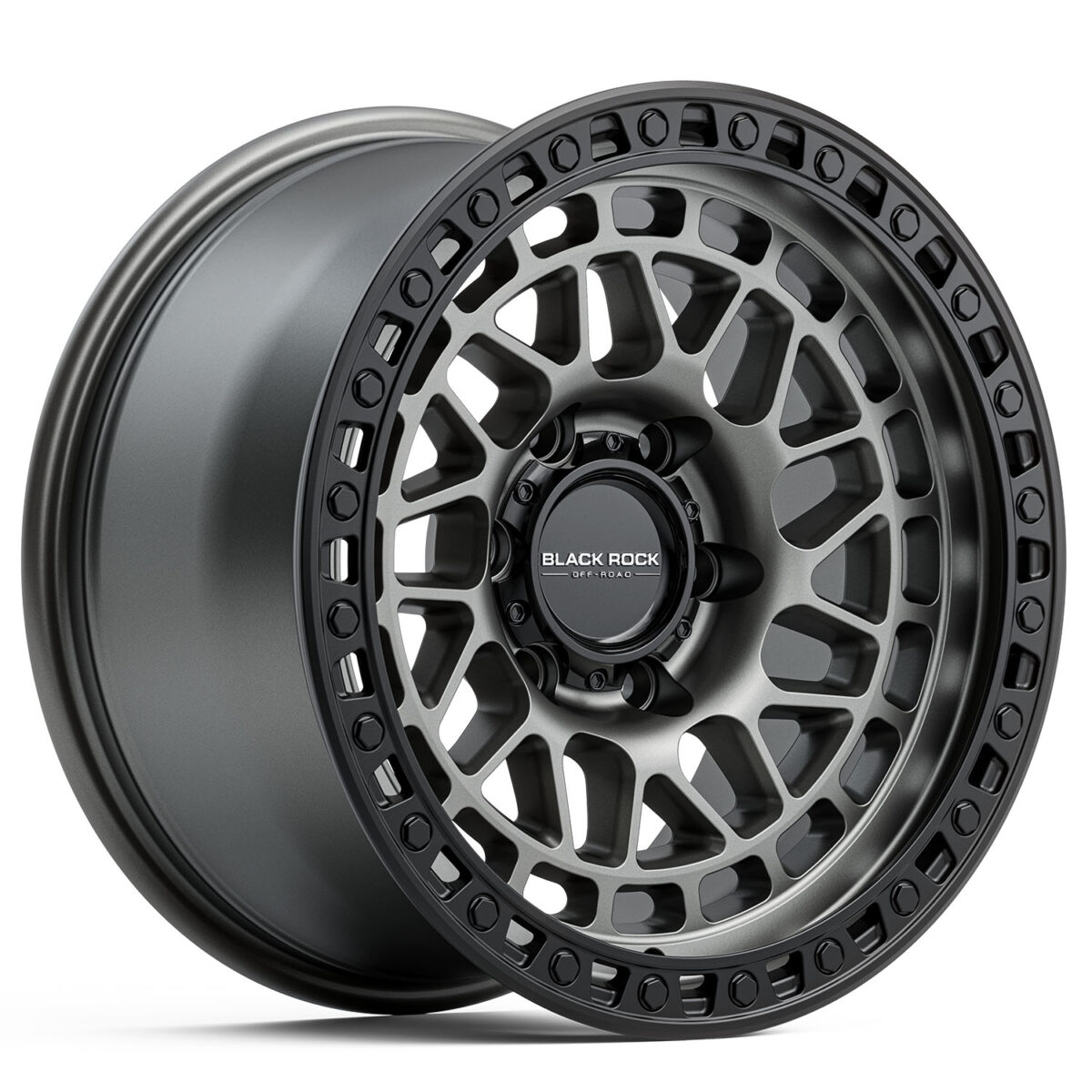 BLACK ROCK FURY GUNMETAL GREY BLACK RING 18X9 6X139.7 WHEEL - CNC Wheels